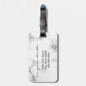 Weißes graues schwarzes Marmorierungskript-mit Gepäckanhänger (Rückseite vertikal)