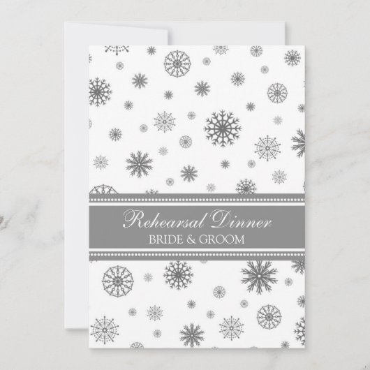 Weißes Grauschnee Winterabend Probe Party Einladung (Vorderseite)