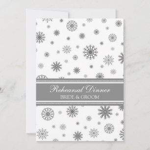 Weißes Grauschnee Winterabend Probe Party Einladung