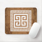 Weißes griechisches Schlüsselmuster Mousepad (Mit Mouse)