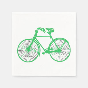 weißes Grün des Papierservietten-Fahrradfahrrade Serviette
