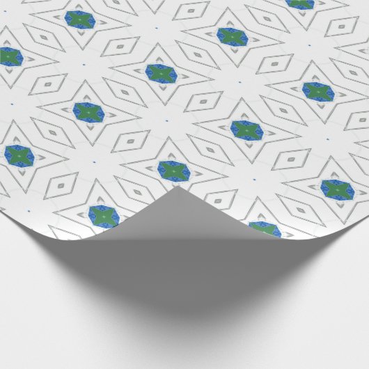 Weißes grün gestrichenes Muster Geschenkpapier (Ecke)