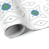 Weißes grün gestrichenes Muster Geschenkpapier (Rolleneckpunkt)