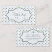 Weißes Grün u. Tupfen-Visitenkarten lt-Blue Visitenkarte (Vorne/Hinten)