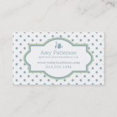 Weißes Grün u. Tupfen-Visitenkarten lt-Blue Visitenkarte (Rückseite)