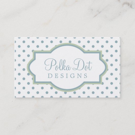 Weißes Grün u. Tupfen-Visitenkarten lt-Blue Visitenkarte (Vorderseite)