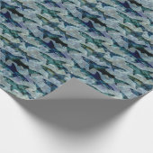 Weißes Hai-Grün Geschenkpapier (Ecke)