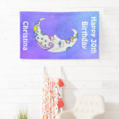 Weißes Halbmond-Gesicht Farbige Abstrakte Formen Banner (Insitu)