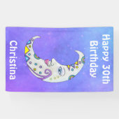 Weißes Halbmond-Gesicht Farbige Abstrakte Formen Banner (Horizontal)