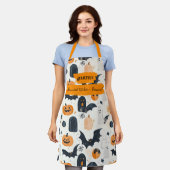 Weißes Halloween mit Gespenstern, Pumpkins und Fle Schürze (Getragen)