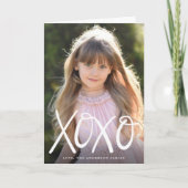 Weißes handgeschriebenes XOXO Valentinstag-Foto Feiertagskarte (Vorderseite)