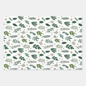Weißes handGezeichnet Botanisches Geschenkpapier Set (Vorderseite)