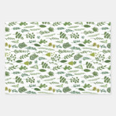 Weißes handGezeichnet Botanisches Geschenkpapier Set (Vorderseite 3)