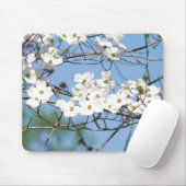 Weißes Hartriegel-Blumen mousepad (Mit Mouse)