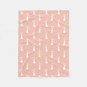 Weißes Häschen Frohe Ostern Mädchen Rosa Pastell F Fleecedecke