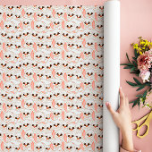 Weißes Hasen-Gesicht Nahtloses Muster Geschenkpapier