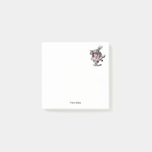 Weißes Hasen-Trompeter Alice Adv Wonderland Pink Post-it Klebezettel