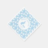 Weißes Hasenmuster auf hellblauem süßen Ostern Serviette (Ecke)