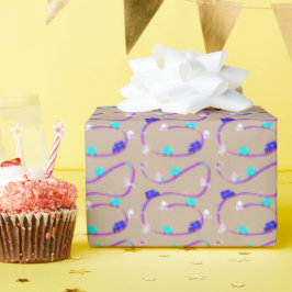 Weißes Haus Blaues Lastwagen Lila Straße Geschenkpapier