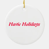 Weißes Havanese auf Porzellan Keramik Ornament (Hinten)