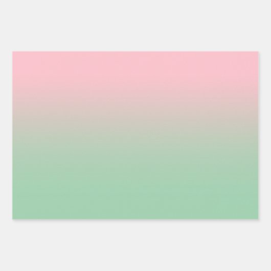 Weißes, hellgelbes Rosa und Minzgrün Ombre Mix Geschenkpapier Set (Vorderseite 3)