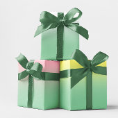 Weißes, hellgelbes Rosa und Minzgrün Ombre Mix Geschenkpapier Set