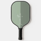 Weißes hellgrünes, gespaltenes Monogramm Pickleball Schläger (Rückseite)