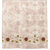 weißes Herbstkornmuster braune Nacht Duschvorhang (Vorderseite)