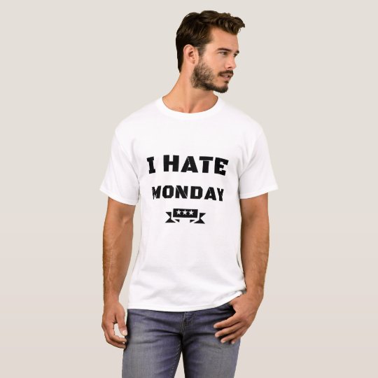 weisses Herren kurzarm T-Shirt "I HATE MONDAY"