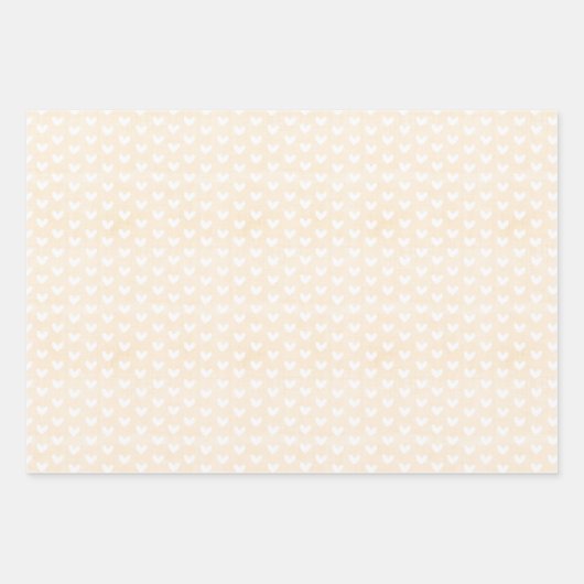 Weißes Herz auf Cremmilch Geschenkpapier Set (Vorderseite 3)
