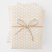 Weißes Herz auf Cremmilch Geschenkpapier Set (Beispiel)