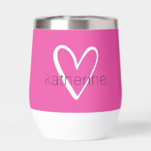 Weißes Herz auf heißrosa Monogramm (Rückseite)