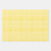 Weißes Herz auf hellgelben Leinen Geschenkpapier Set (Vorderseite 3)