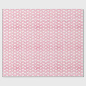 Weißes Herz auf rosa Leinen Geschenkpapier (Flach)