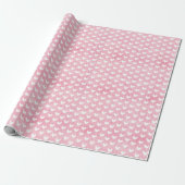 Weißes Herz auf rosa Leinen Geschenkpapier (Ungerollt)