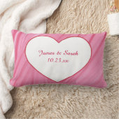 Weißes Herz auf rosa Rot kombiniert personalisiert Lendenkissen (Decke)