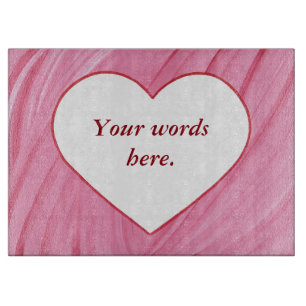 Weißes Herz auf rosa roten Mischungen Schneidebret Schneidebrett