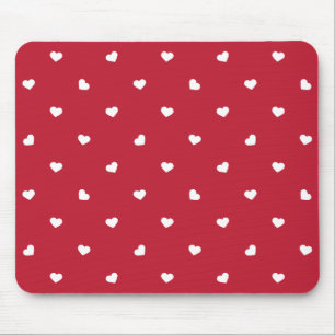 Weißes Herz auf Rot Mousepad