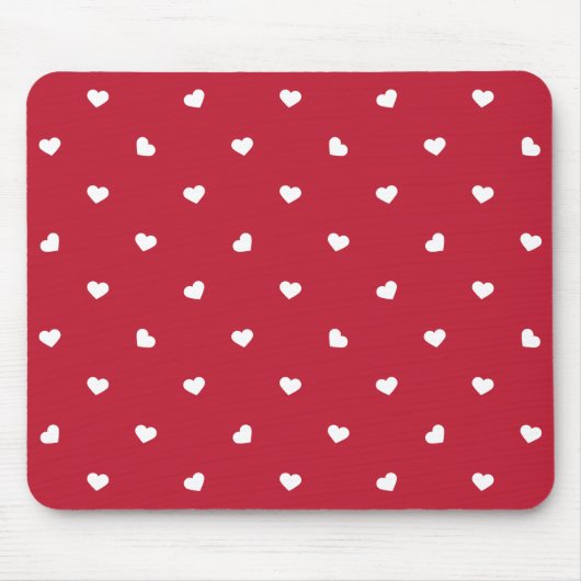 Weißes Herz auf Rot Mousepad (Vorne)