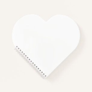 Weißes Herz geformt Notizbuch