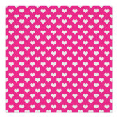 Weißes Herz Hot Pink Hintergrund Polka Dot Herz Poster (Vorderseite)