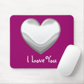 Weißes Herz - I Liebe You Mousepad (Mit Mouse)
