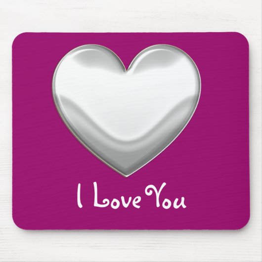 Weißes Herz - I Liebe You Mousepad (Vorne)