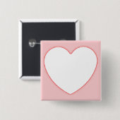 weißes Herz im Rosa Button (Vorne & Hinten)