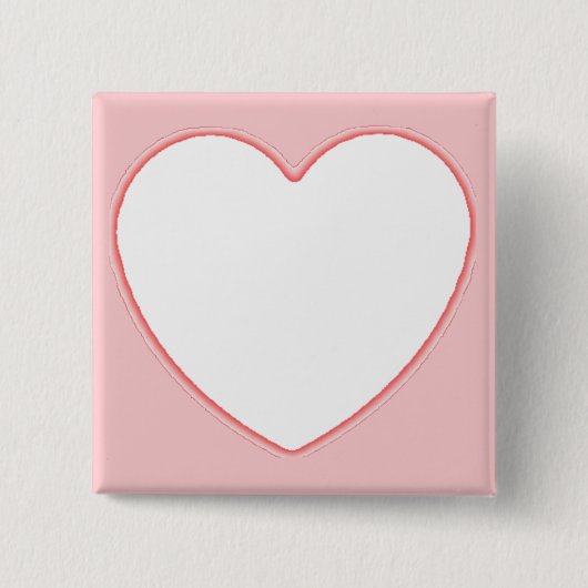 weißes Herz im Rosa Button (Vorderseite)