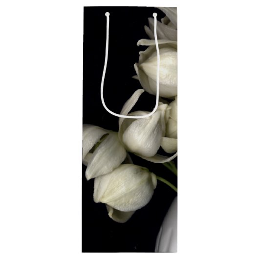 "Weißes Herz in Schwarz" Geschenktüte Für Weinflaschen (Vorderseite)