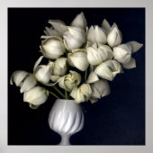 Weißes Herz in schwarz Poster (Vorne)