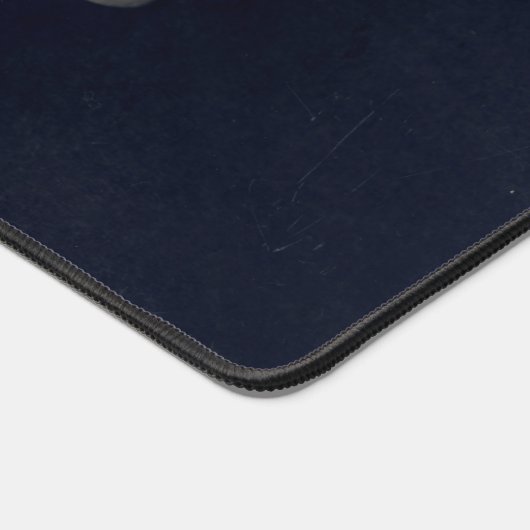 Weißes Herz in schwarz Schreibtischunterlage (Ecke)