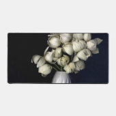 Weißes Herz in schwarz Schreibtischunterlage (Vorderseite)