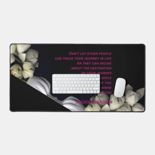 "Weißes Herz in schwarz vom Mond" & "Reise" Schreibtischunterlage (Tastatur & Maus)